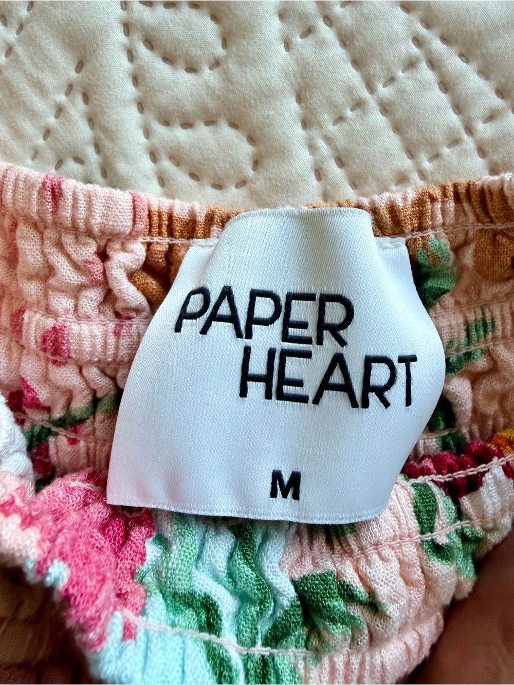 Paper Heart Smocked Waist Tropical Fruit Linen Blend Midi Skirt with Pockets - Picture 5 of 7